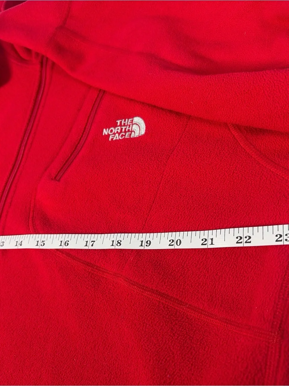 The North Face Men's Red Fleece  Sweater Pullover 1/4 Zip Size XL